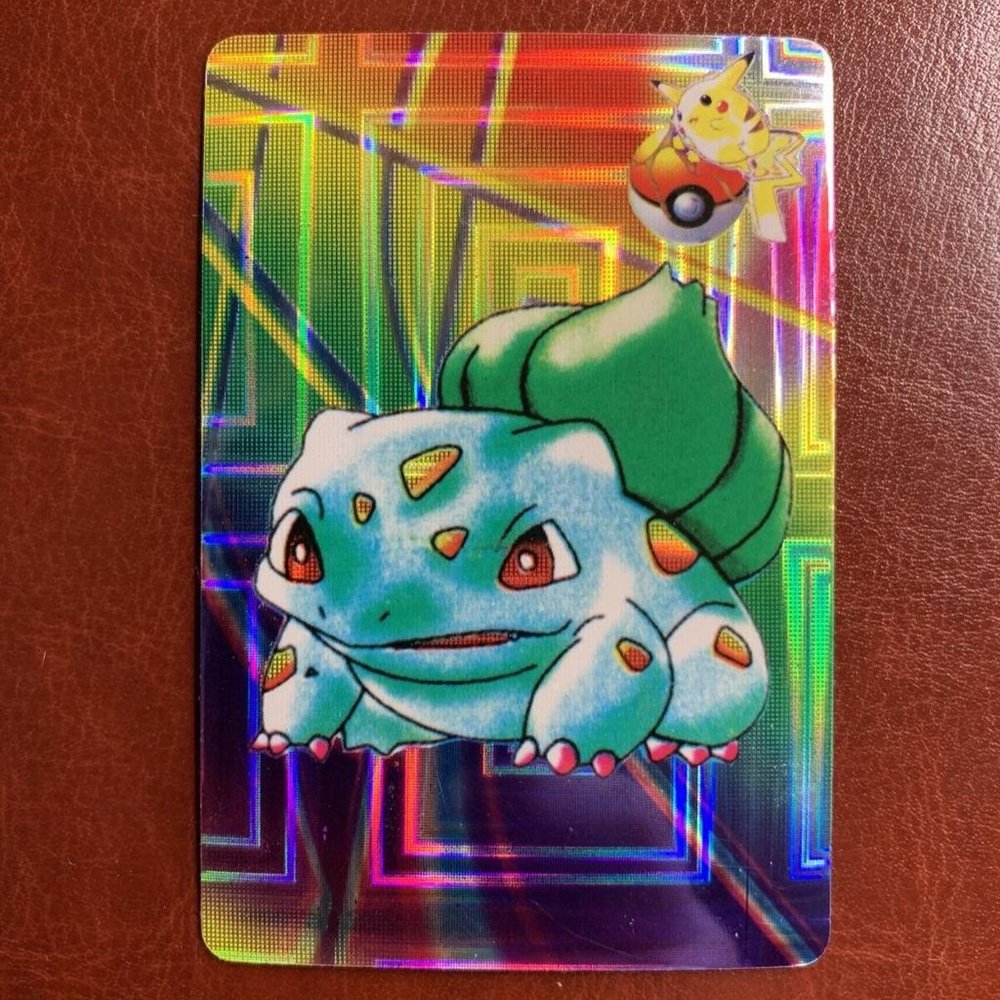 1998 Pokemon Pocket Monsters Bulbasaur Rainbow Prism Vending  Sticker RARE MINT!
